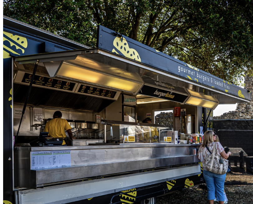 Burgerlicious burger unit at an outdoor event